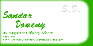 sandor domeny business card